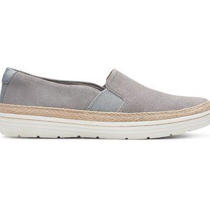 Clarks Collection Leather Slip-On Shoes - Gray